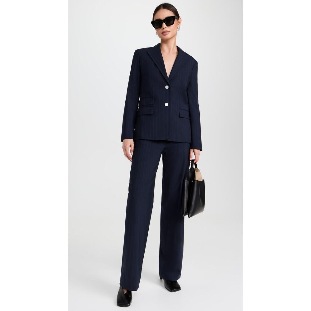 THEORY Tailor Blazer Pinstripe Navy Wool Jacket - Picture 5 of 16